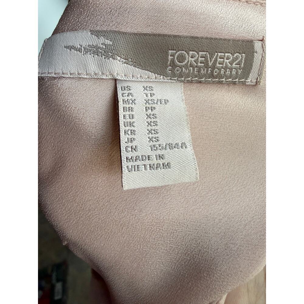 Forever 21 Blush Pink Fit Flare Skater Dress Sleeveless V Neck XS Cocktail - Picture 4 of 5
